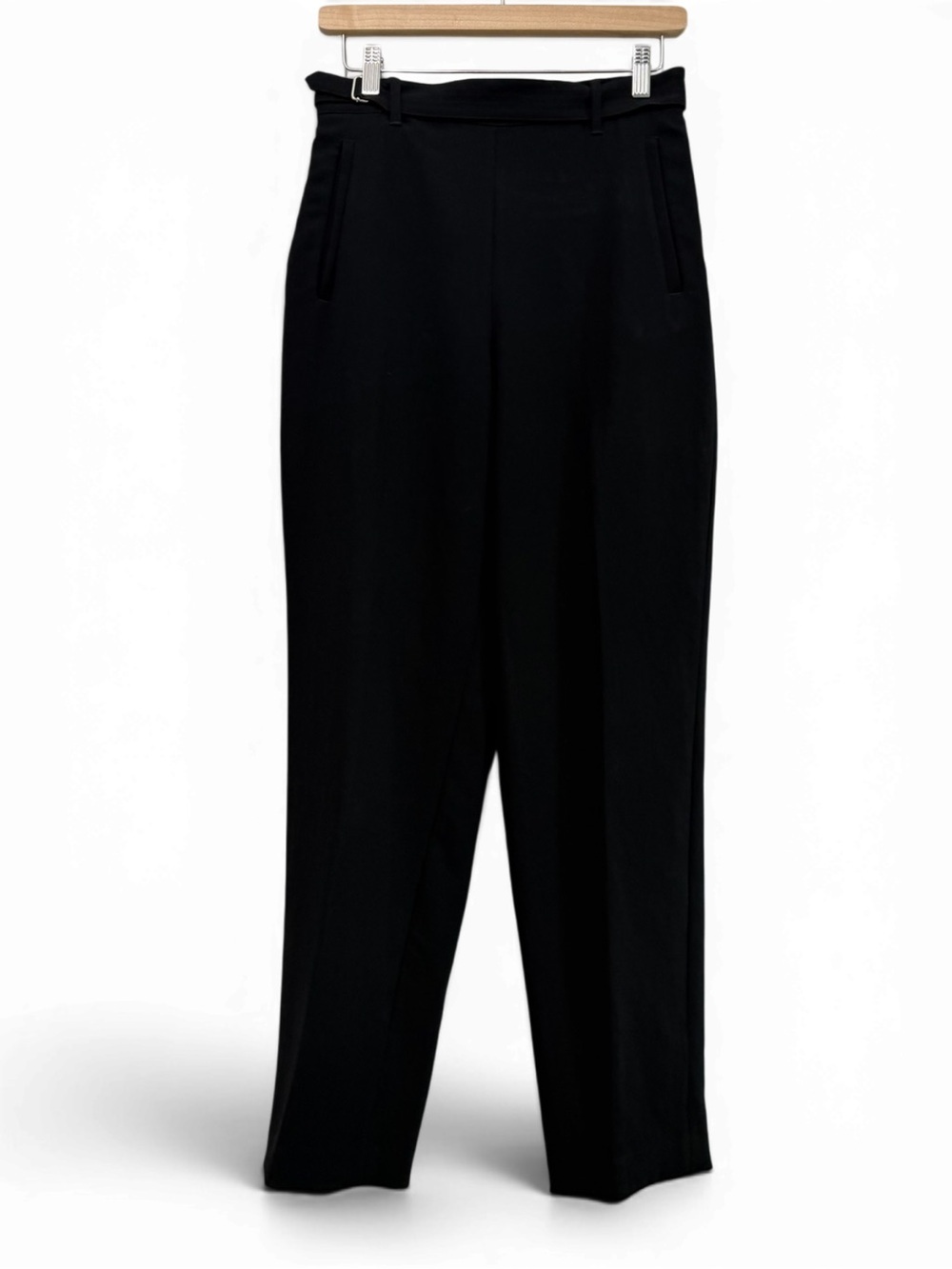 Wilfred Aritzia Black Belted High Waist Pants Women’s 6 Minimalist Trousers
